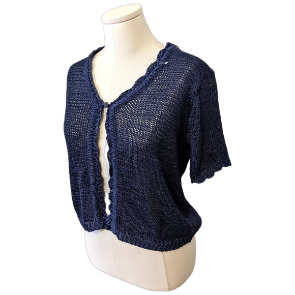 Vintage NWOT Sag Harbor Knit Cardigan Purple Single Button Classic Layering Sz S - Picture 3 of 8